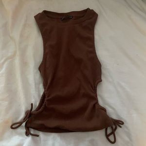 Brown Zara Cutout Top